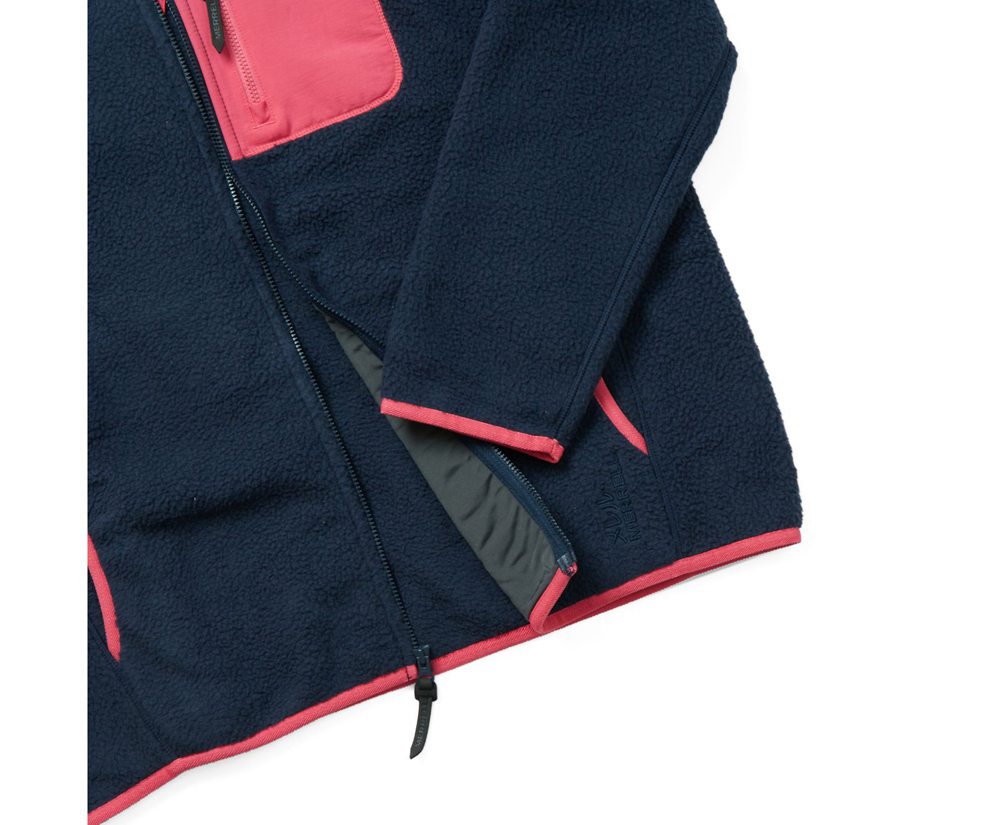 Merrell Jackets Navy - Sherpa w/Snaps and Overlays Full Zip - Womens 89OWDGZCI